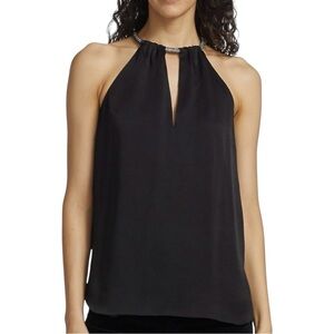 NWT Veronica Beard Kusumi Embellished Choker Top in Black size 12
